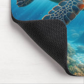 Groen Zee Turtle Mousepad Muismat (Hoek)