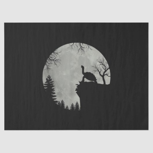 Groen Zee Turtle Ocean Turtle Howling Est Moon Tissuepapier (Voorkant)