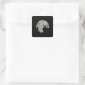 Groen Zee Turtle Ocean Turtle Howling Est Moon Vierkante Sticker (Tas)