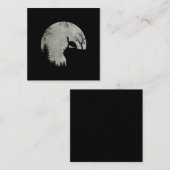 Groen Zee Turtle Ocean Turtle Howling Est Moon Vierkante Visitekaartje (Voorkant / Achterkant)