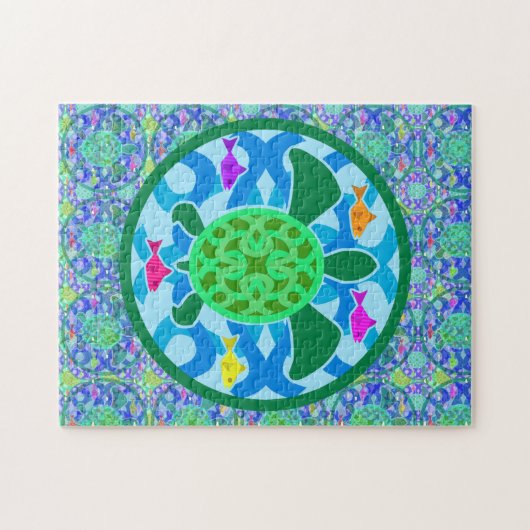 Groen Zee Turtle Puzzle Legpuzzel (Horizontaal)