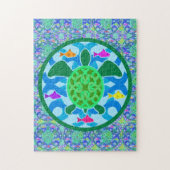 Groen Zee Turtle Puzzle Legpuzzel (Verticaal)