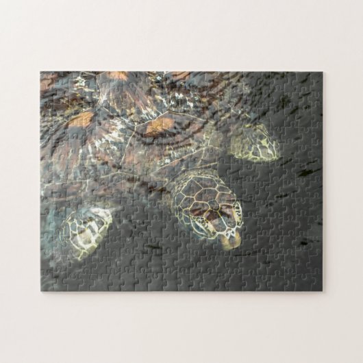 Groen Zee Turtle Puzzle Legpuzzel (Horizontaal)