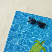 Groen Zee Turtles op Turquoise Zee Water Strandlaken (In situ)