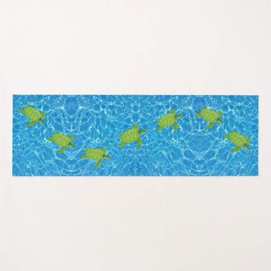 Groen Zee Turtles op Turquoise Zee Water Yoga Mat (Voorkant (horizontaal))