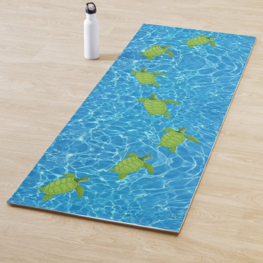 Groen Zee Turtles op Turquoise Zee Water Yoga Mat (In situ)