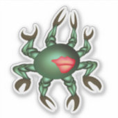 Groen zeedier met veel klauwen sticker (Voorkant)