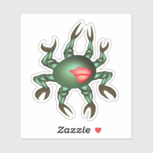 Groen zeedier met veel klauwen sticker