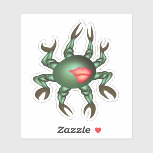 Groen zeedier met veel klauwen sticker (Vel)