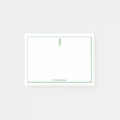 Groen zeepaarddier illustratie zeeleven minimaal post-it® notes (Voorkant)