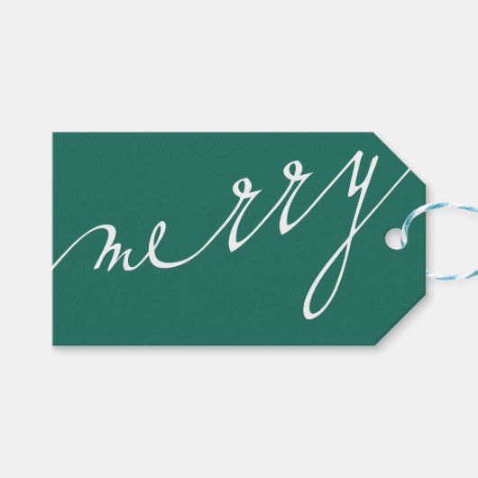 Groen Zeer Vrolijk Aangepaste Foto Kerstmis Cadeaulabel (Voorkant (Horizontaal))