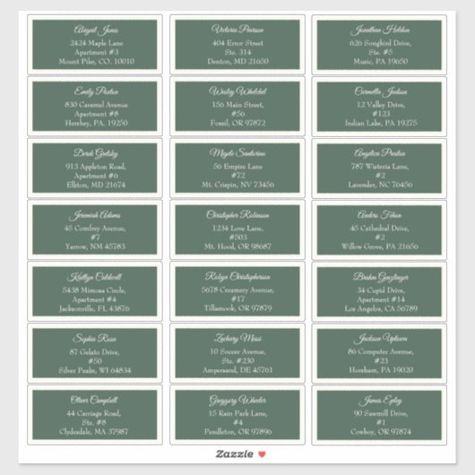 Groen Zeer Vrolijk Kerstfeest Vakantie Gastenadres Sticker (Vel)