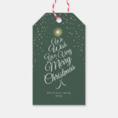 Groen Zeer Vrolijke Kerstboom Familienaam Cadeaulabel (Voorkant)