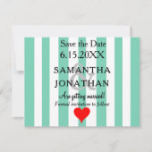 Groen zeeschuim Rood Hart Trouwdag Save The Date (Voorkant)