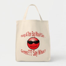 Groen? Zeg wat? Red Text Canvas tas