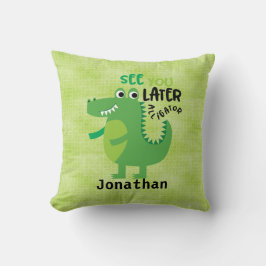 Groen zie je Later gepersonaliseerde alligator Kussen