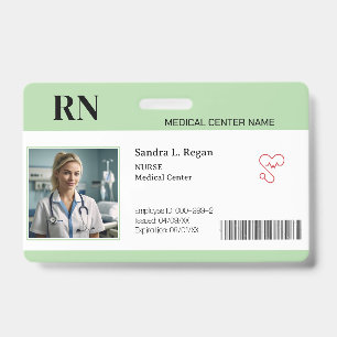 Groen Ziekenhuis Medewerker Foto ID Badge