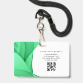 Groen | Ziekenhuis Medisch Personeel Foto ID Badge (Achterkant met lanyard)