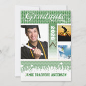 Groen Zig Zag Senior 3 Afbeeldingen Klasse Aankondiging (Voorkant)