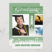 Groen Zig Zag Senior 3 Afbeeldingen Klasse Aankondiging (Voorkant / Achterkant)