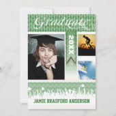 Groen Zig Zag Senior 3 Foto's Klasse van Aankondiging (Voorkant)