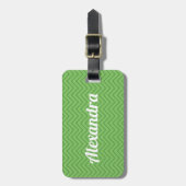 Groen zigzag bagagelabel. bagagelabel (Voorkant verticaal)
