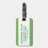 Groen zigzag bagagelabel. bagagelabel (Achterkant verticaal)