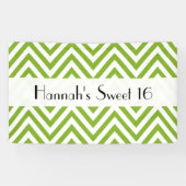 Groen zigzag, Chevron, Zigzag Pattern, Sweet 16 Spandoek (Horizontaal)