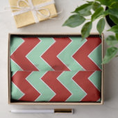 Groen zigzag-papier voor rood en mint tissuepapier (Geschenk)