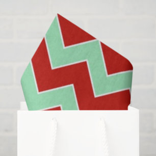 Groen zigzag-papier voor rood en mint tissuepapier