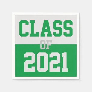 Groen & Zilver Afstuderen Klasse van 2024 Servet
