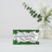 Groen Zilver Agate Wit Luxe Visitekaartje (Staand voorkant)