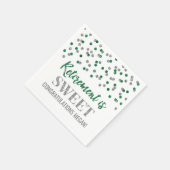Groen Zilver Confetti Pensioen is Sweet Servet (Hoek)