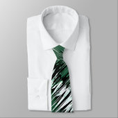 Groen Zilver en Zwart Sharp Stropdas (Gebonden)