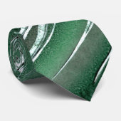Groen Zilver en Zwarte Sharp Stropdas (Opgerold)
