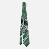 Groen Zilver en Zwarte Sharp Stropdas (Achterkant)