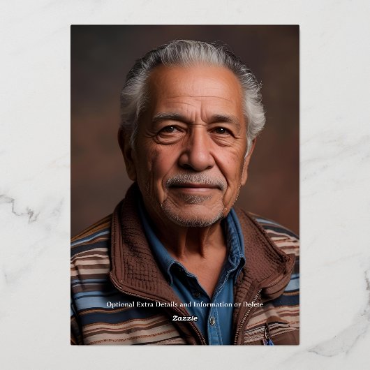 Groen Zilver Geometrische 70e Aangepaste Verjaarda Folie Uitnodiging (Achterkant)