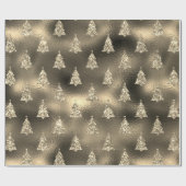 Groen Zilver Glitter Kerstboom Glam Cadeaupapier (Vlak)