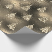 Groen Zilver Glitter Kerstboom Glam Cadeaupapier (Hoek)