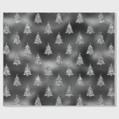 Groen Zilver Glitter Kerstboom Glam Cadeaupapier (Vlak)