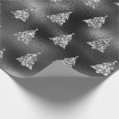 Groen Zilver Glitter Kerstboom Glam Cadeaupapier (Hoek)