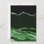 Groen Zilver Glitter Marmer Agate Save the Date (Achterkant)