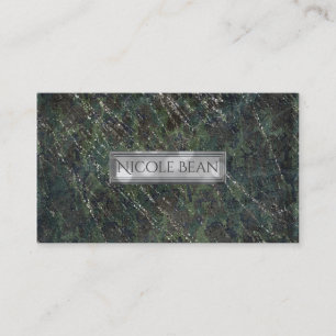 Groen & Zilver Leger Camo Glans Elegant Chic Visitekaartje