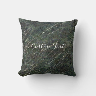 Groen & Zilver Leger Camo Glitter Elegante Glamour Kussen