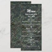 Groen & Zilver Leger Camouflage Glitter Glam Feest Menu (Voorkant / Achterkant)