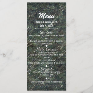 Groen & Zilver Leger Camouflage Glitter Glam Feest Menu