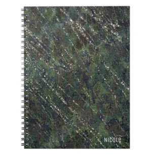 Groen & Zilver Legercamo Glitter Elegante Glamour Notitieboek