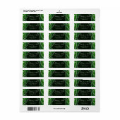 Groen & Zilver Nep Glitter Agate Trouwadres Etiket (Full Sheet)
