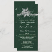 groen zilver sneeuwvlokken bruiloft programma's le (Voorkant / Achterkant)