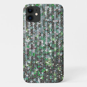Groen zilver sprankelende glitter pailletten Case-Mate iPhone case